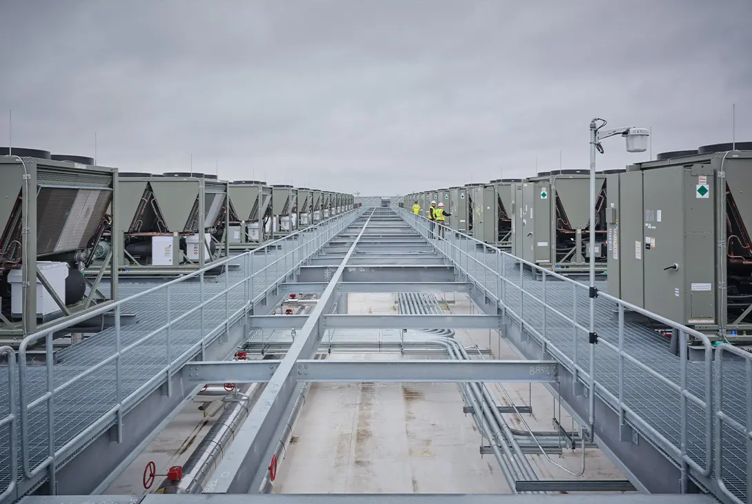 data center detail shot of exterior machinery