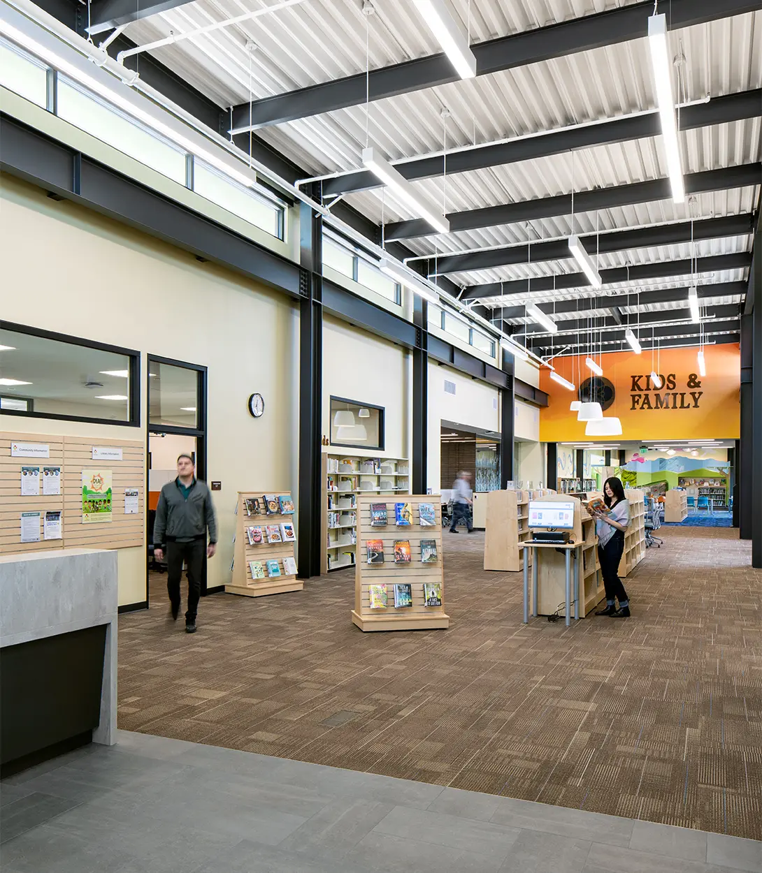 Interior or Library with bookshelves