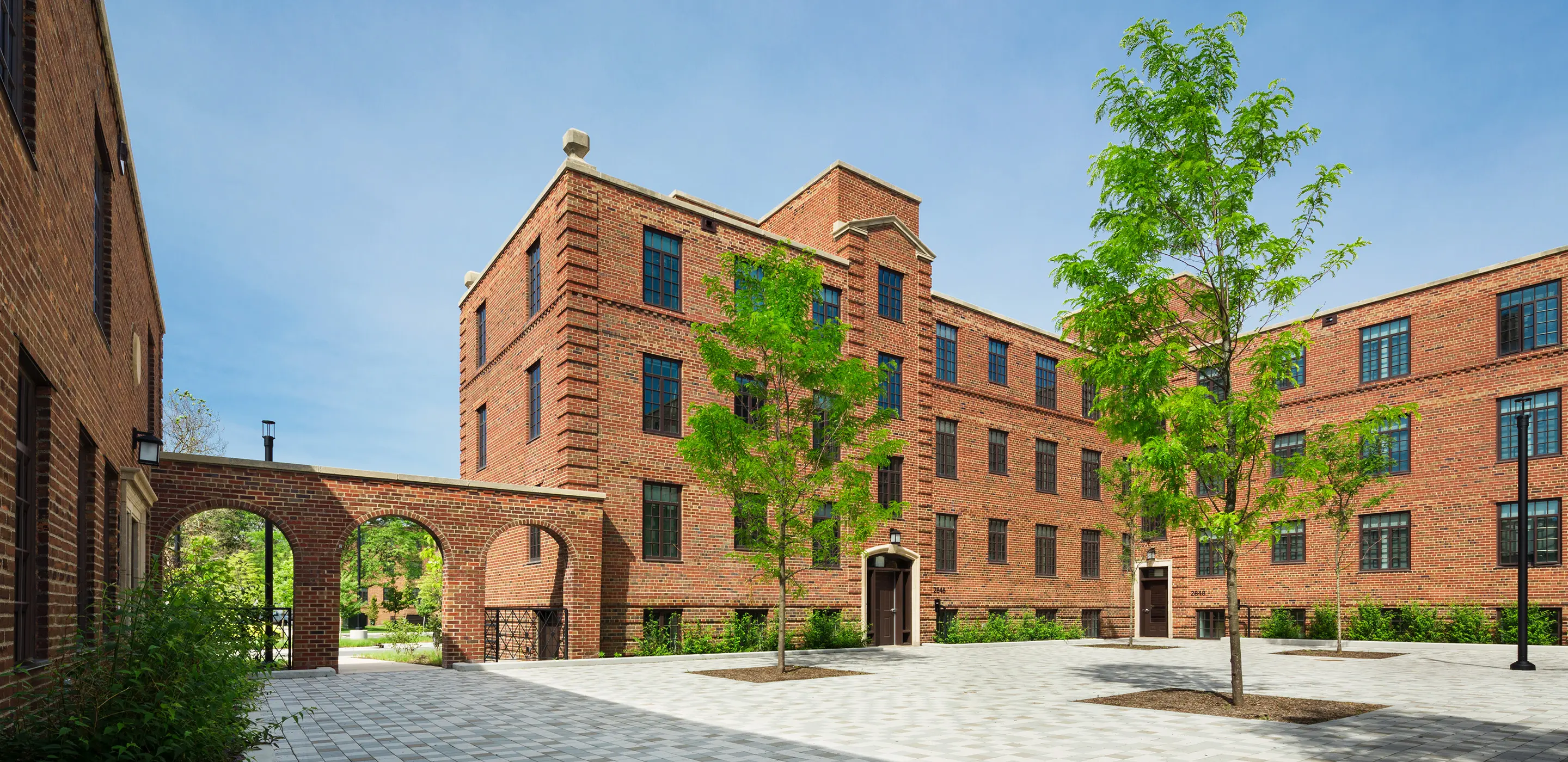 exterior image of housing with courtyard