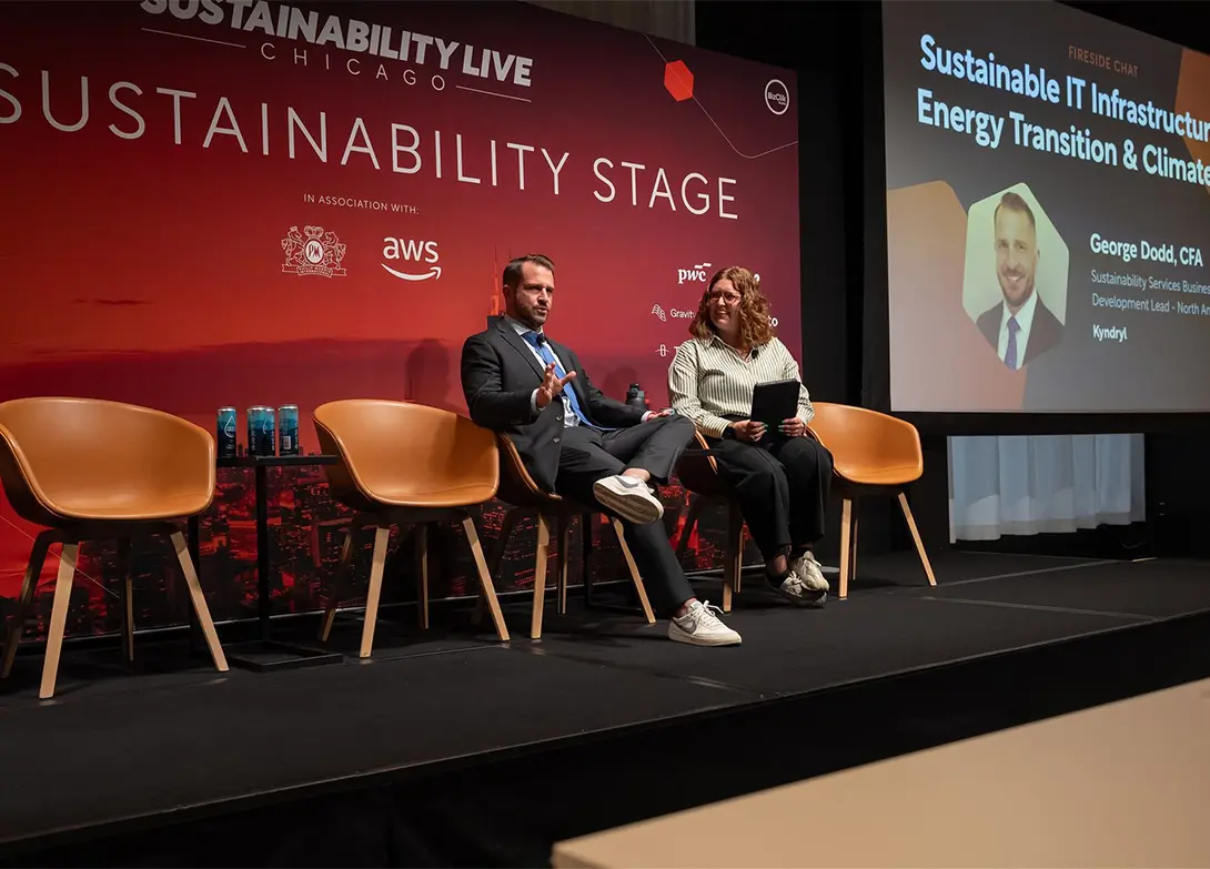 Panel discussion on sustainable IT infrastructure at Chicago Sustainability Live event.